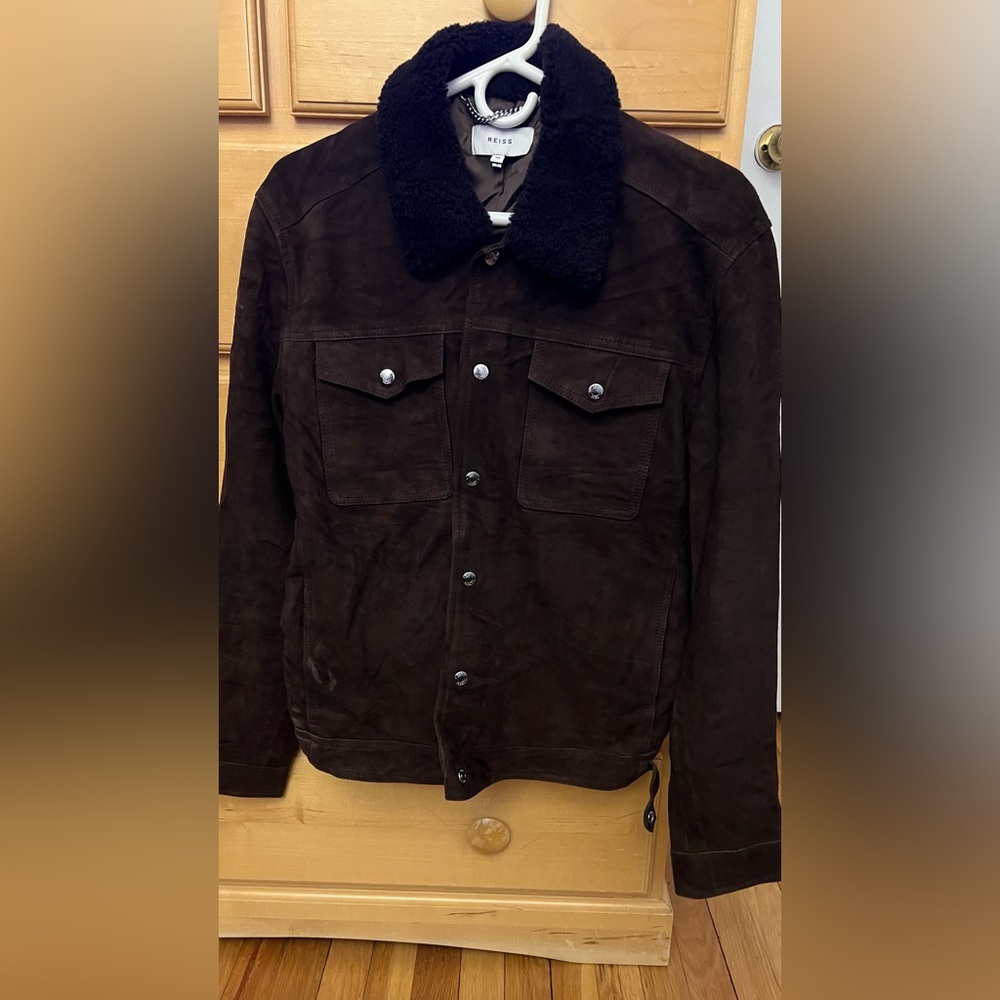 Reiss Men's Brown Suede Jacket Size Medium